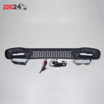 Smart Fortwo 451 Stoßstange mit LED Tagfahrlicht Frontspoiler Grill Matt Schwarz