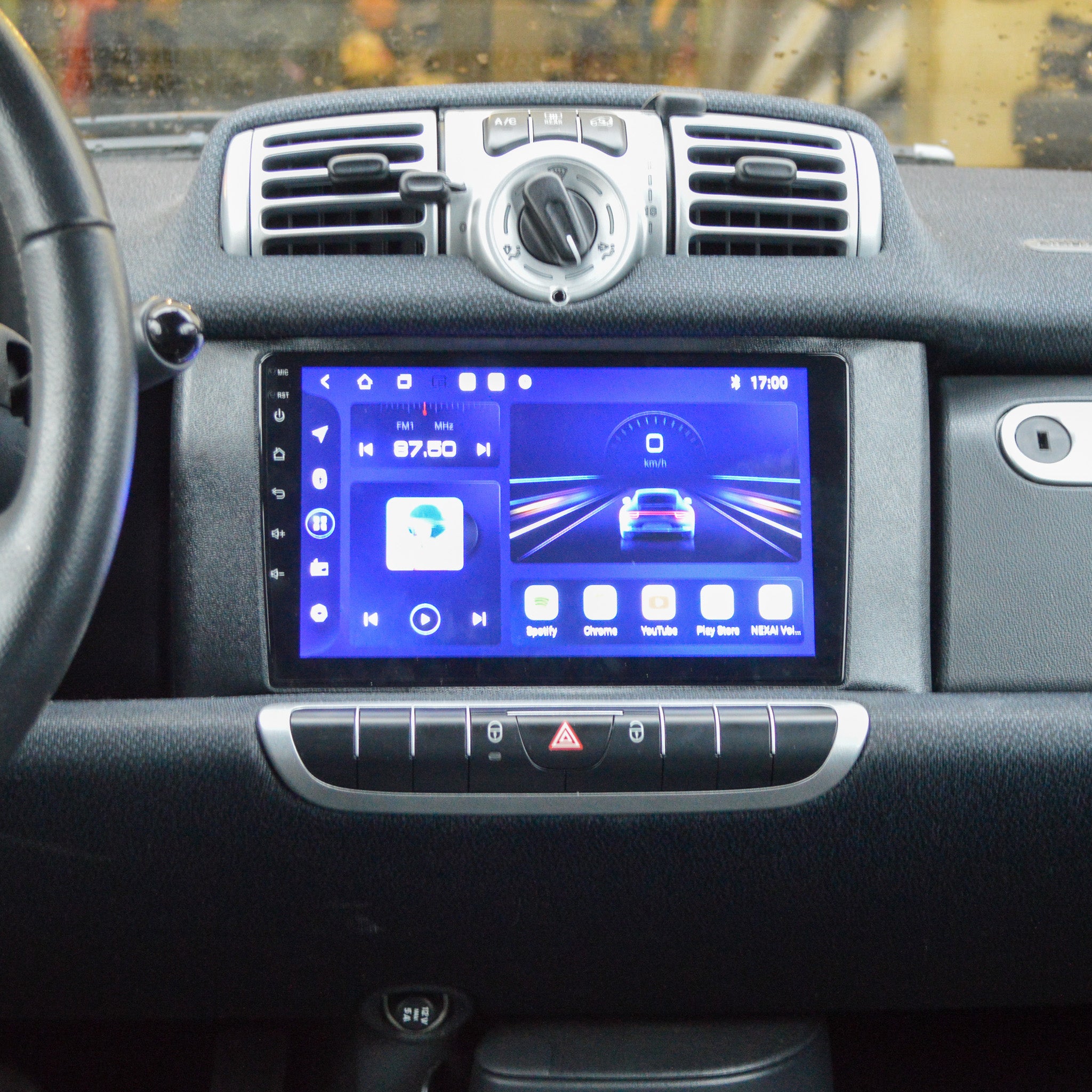 Smart Fortwo 451 Facelift à partir de 2010 Autoradio Android 9 pouces avec navigation avec CarPlay et Android Auto